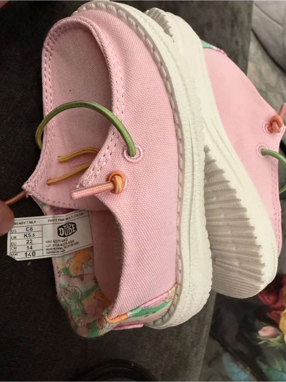 Hey Dude Wendy My Little Pony Toddler Shoes Party Pink Multi C6 EU22 Slip On